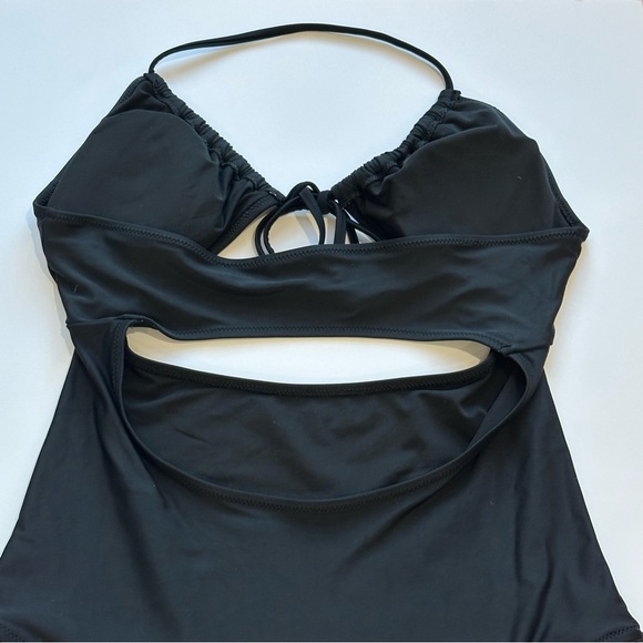 Areie Black Ruched Cut Out One Piece Swimsuit - Picture 7 of 10